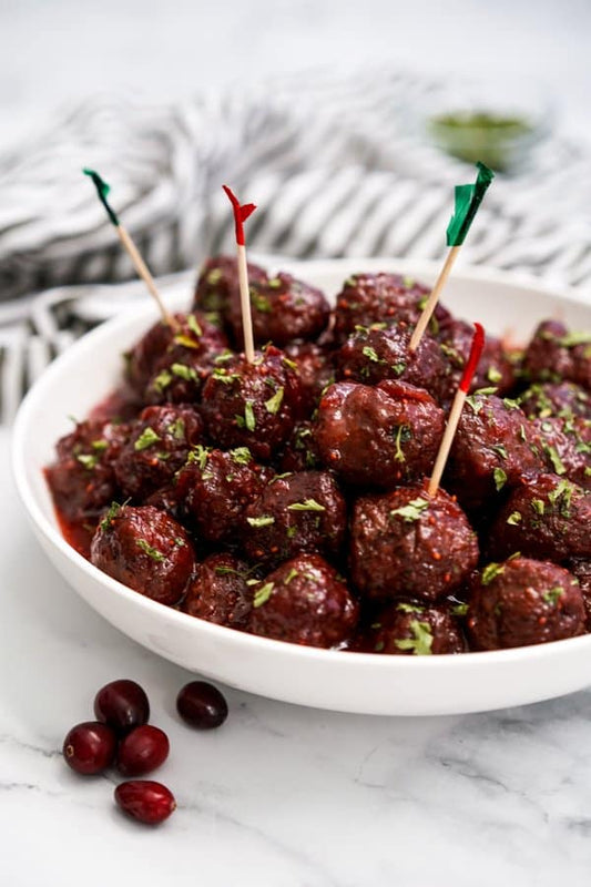 Holiday Cranberry Meatballs | Sweet, Savory, & Tangy!
