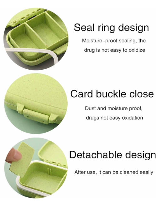Small Pill Box -  2 Removable Compartments