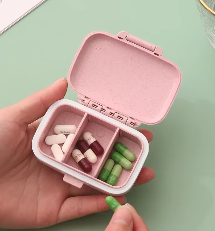 Small Pill Box -  2 Removable Compartments
